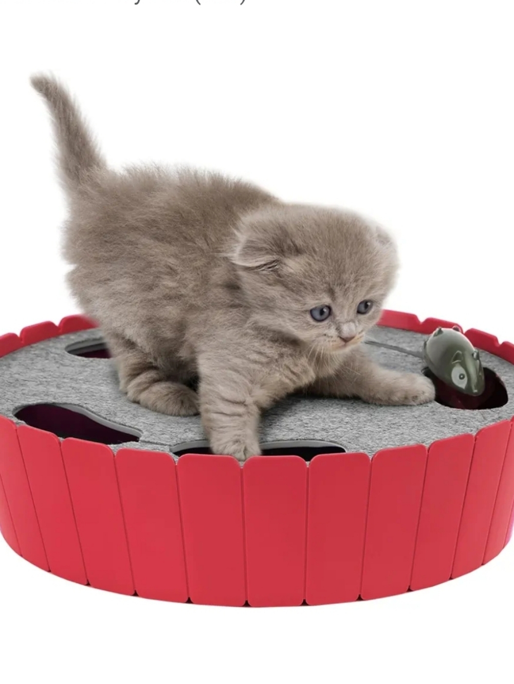 Electronic hide-and-seek mouse hunt cat track toy Pawaboo pink